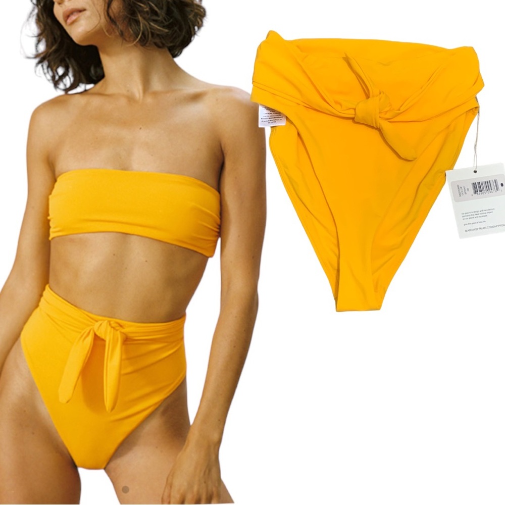 Mara Hoffman Goldie Sprint Highwaist tie waist swim bikini bottoms NWT Medium